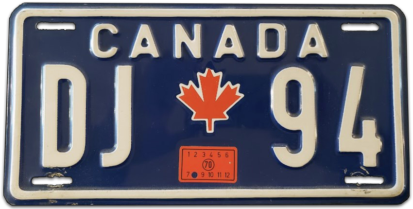 Canadian military license plate